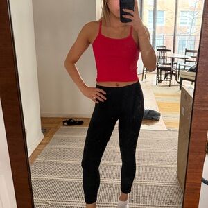 Aura Red Ribbed Tank Top